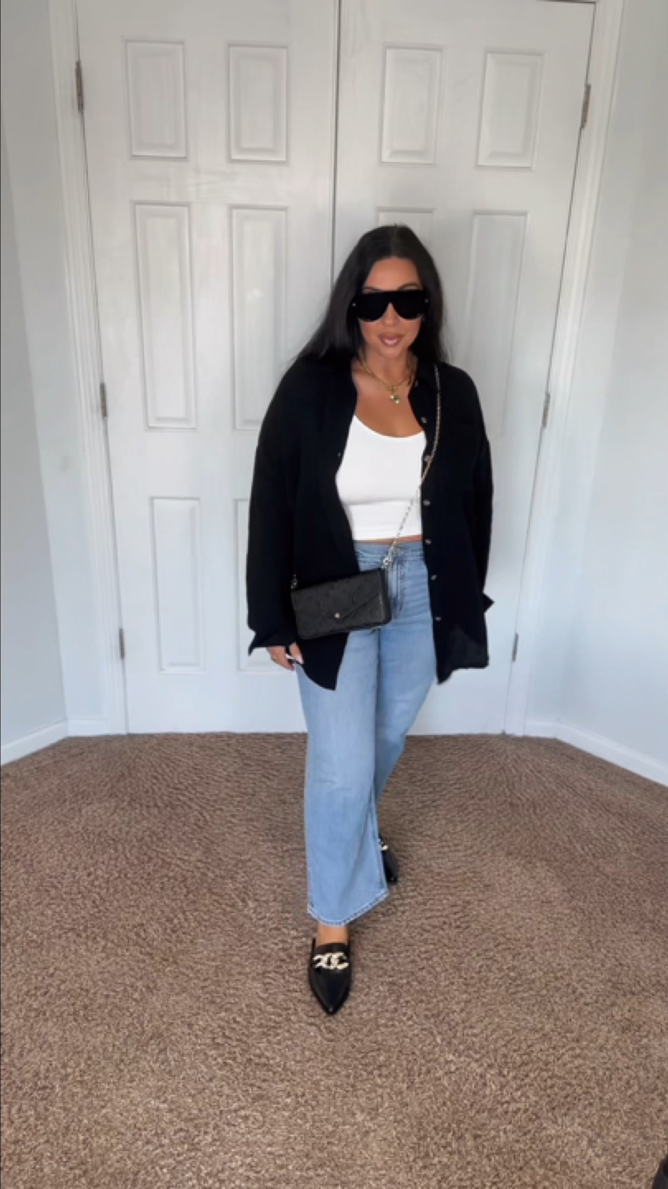 American Eagle Stovepipe Jeans size 10 short, LV bag, all other items available on my Amazon Storefront on instagram but linked similar items here as well!