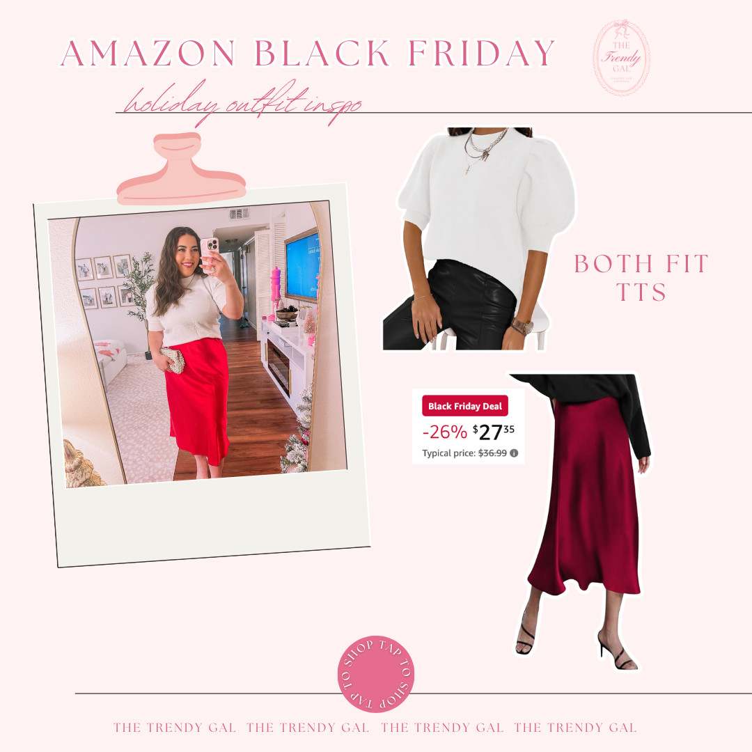 Holiday Outfit | Sizing: L in skirt (stretchy), L in top #founditonamazon | Amazon (US)