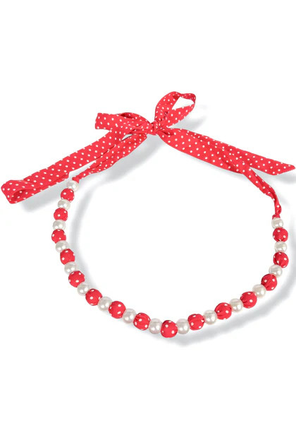 Keeping Track Red Polka Dot Scarf Necklace/Belt | The Willow Tree