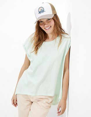 AE Oversized Rolled-Sleeve Tee | American Eagle Outfitters (US & CA)