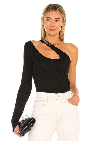 Lovers + Friends One Sleeve Cutout Top in Black from Revolve.com | Revolve Clothing (Global)