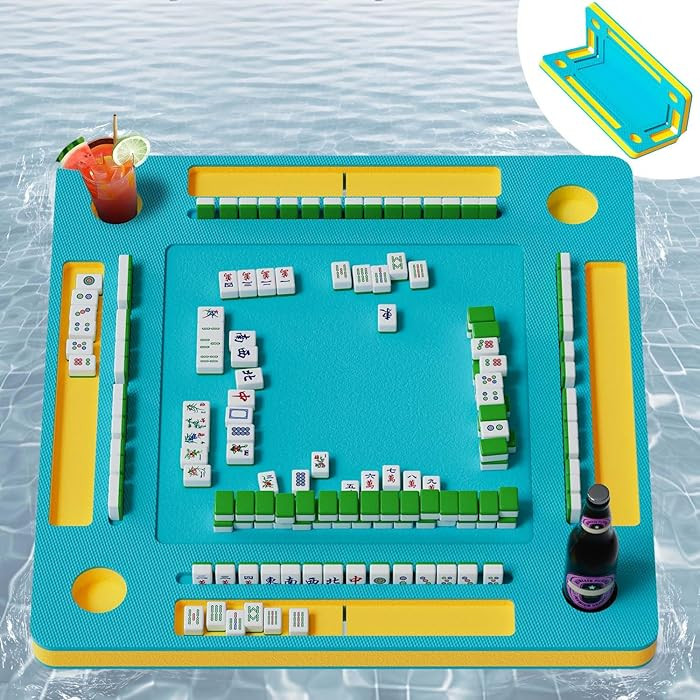 Floating Mahjong Table for Pool - 33.5in Foldable Water Game Table for Card Games & Tile Games - ... | Amazon (US)