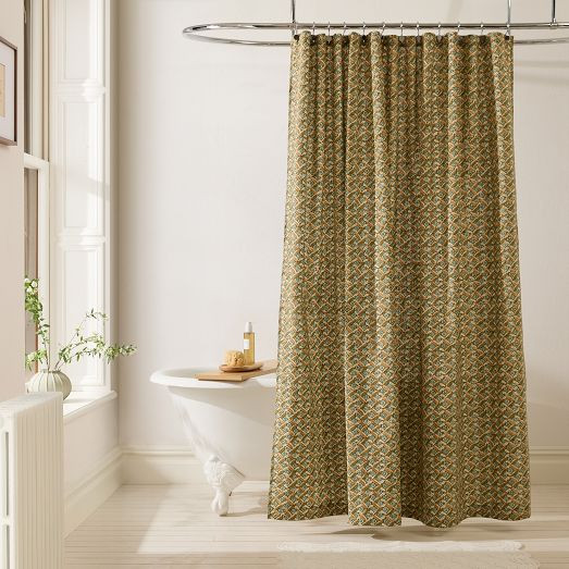 Pierce & Ward Floral Lattice Shower Curtain | West Elm (US)