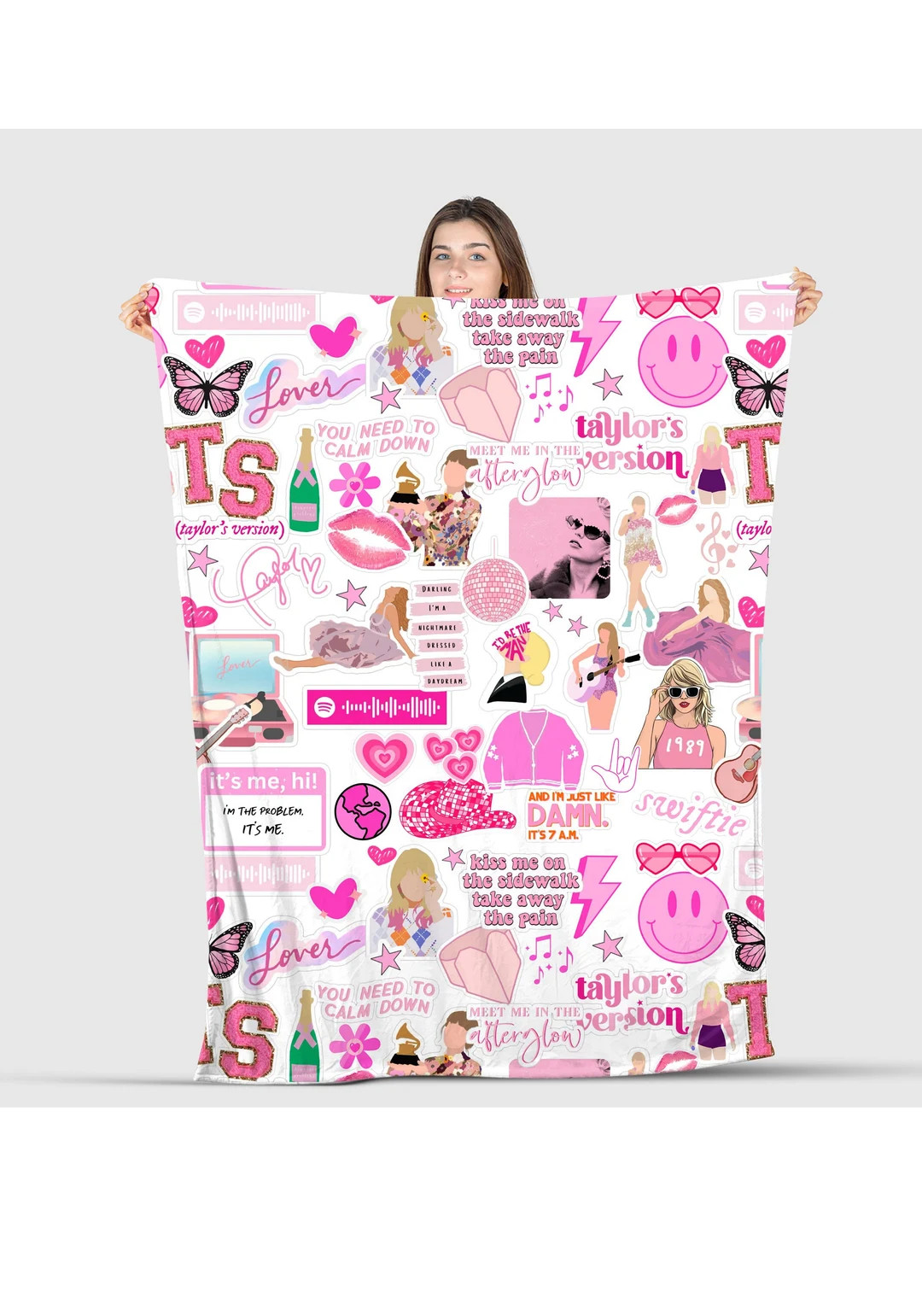Christmas Music Childs Blanket Swift Shipping Blanket, Music Fan Gift, Sticker Collage Blanket, G... | Etsy (US)