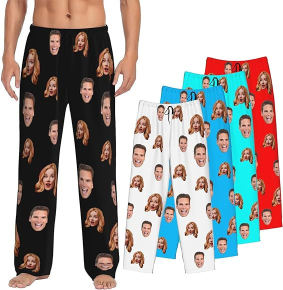 Personalized Pajamas Pants For Men Custom Pajama Pants Pajama Bottoms Sleepwear Funny Pj Pants Wi... | Amazon (US)