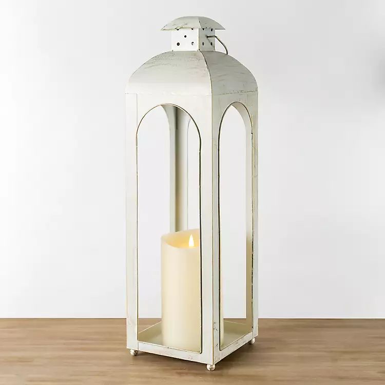 Gold Brushed White Dome Lantern, 28 in. | Kirkland's Home