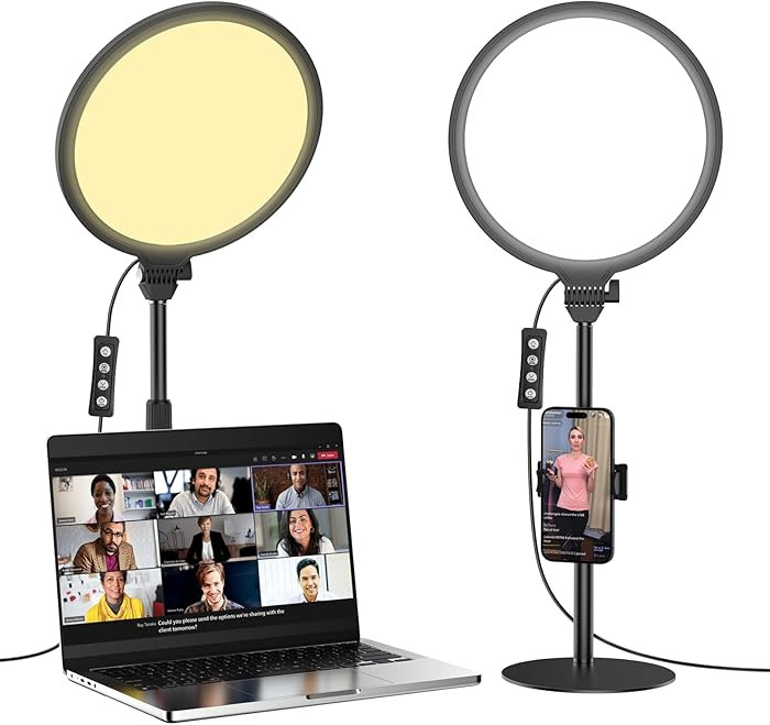 10.5in LED Desk Ring Light, Video Conference Lighting for Zoom Meeting/Video Calls, Live Stream, ... | Amazon (US)