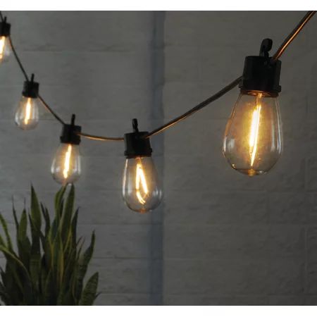 Better Homes Gardens Solar LED String Lights, 15 Filament Bulbs, 34 Foot Length, 120 Lumens | Walmart Online Grocery
