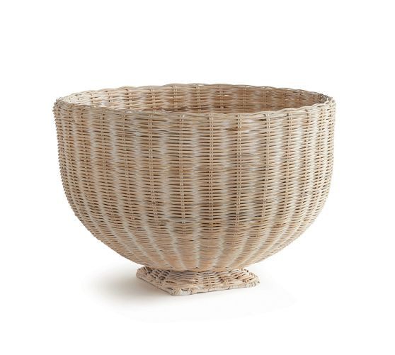 Handwoven Rattan Footed Bowl | Pottery Barn (US)