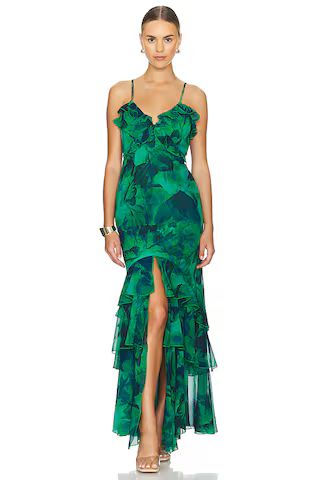 Runaway The Label Namari Maxi Dress in Calista Green from Revolve.com | Revolve Clothing (Global)