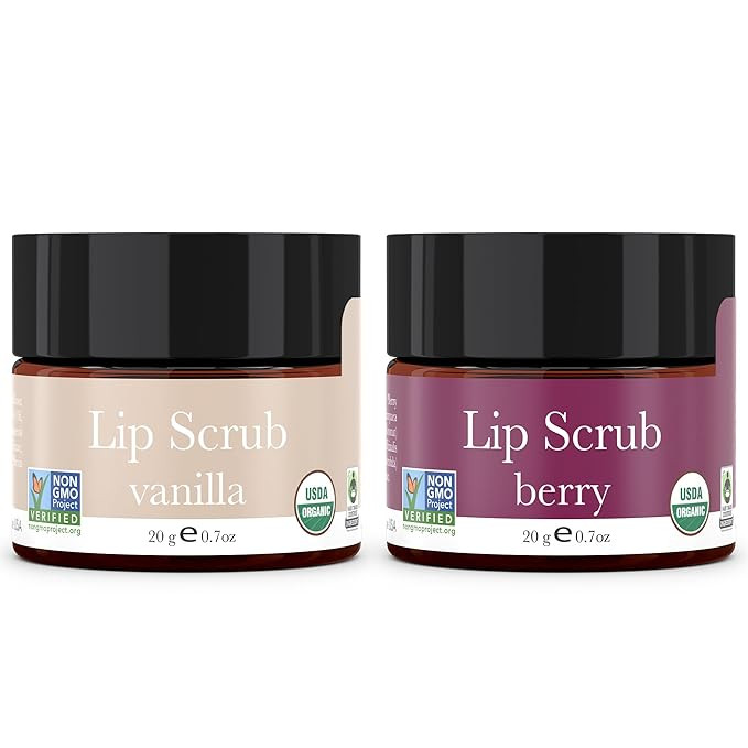 USDA Organic Lip Scrub - USA Made Natural Moisturizing Exfoliator for Dry Lips, Sugar Scrub for S... | Amazon (US)