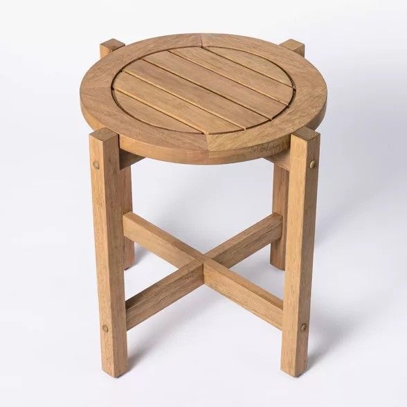 Bluffdale Wood Patio Accent Table - Threshold™ designed with Studio McGee, outdoor furniture  | Target