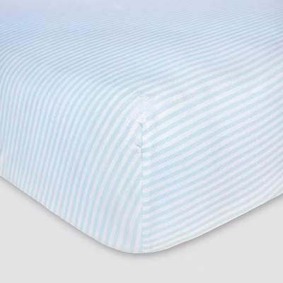 Burt's Bees Baby® Organic Fitted Crib Sheet - Bee Essentials - Sky Blue | Target