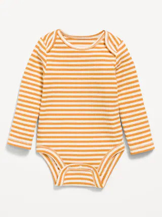 Printed Unisex Long-Sleeve Ribbed Bodysuit for Baby | Old Navy (US)