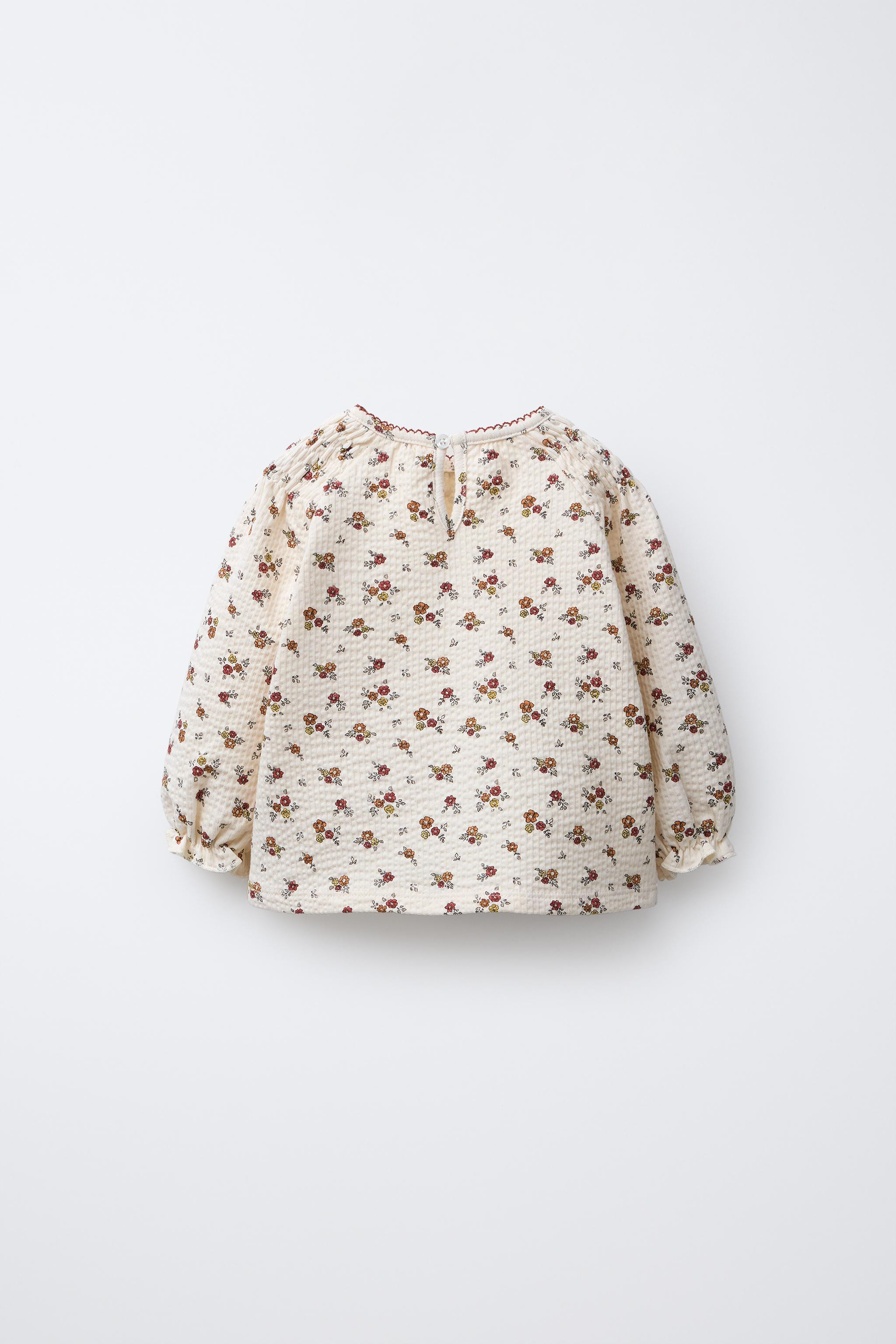 FLORAL EMBOSSED T-SHIRT | Zara US