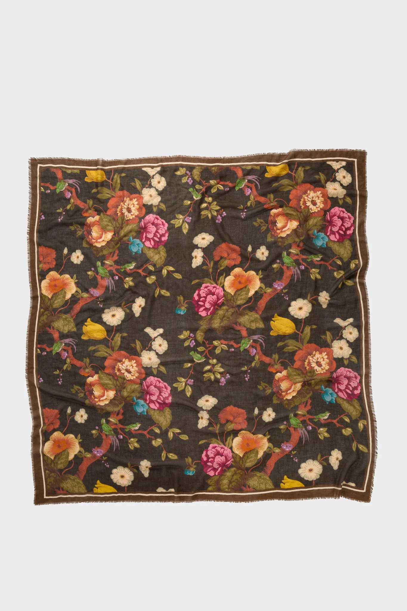 Baroque Floral Silk Cashmere Blend Large Scarf | Tuckernuck (US)