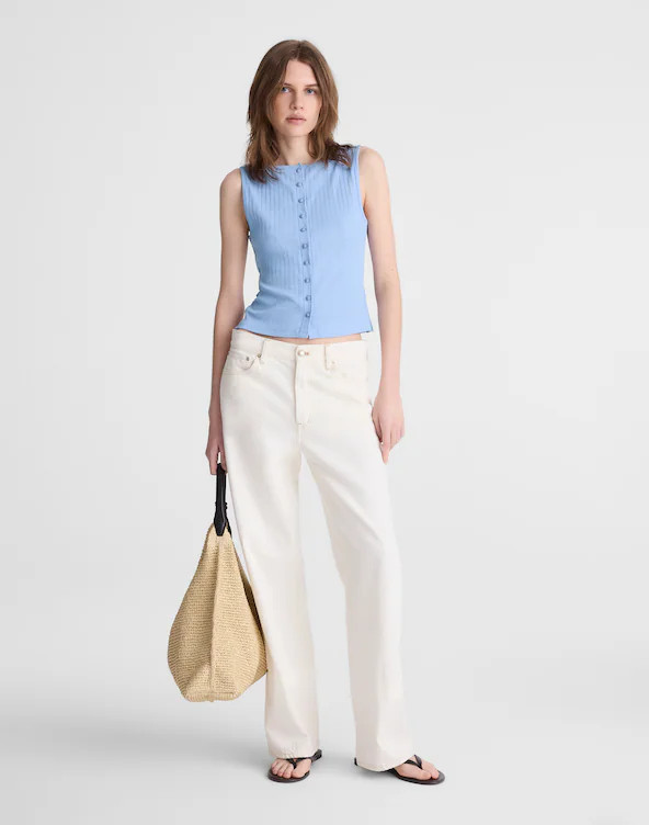 Ribbed Crewneck Shell Top | Madewell