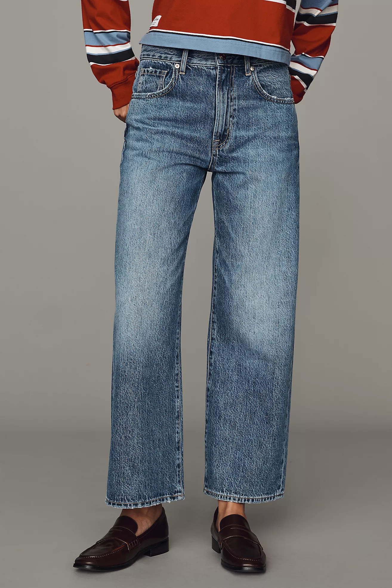 Pistola Larsen High-Rise Relaxed Flared Jeans | Anthropologie (US)