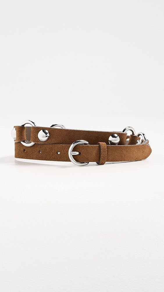 O-Ring Studded Suede Belt | Shopbop