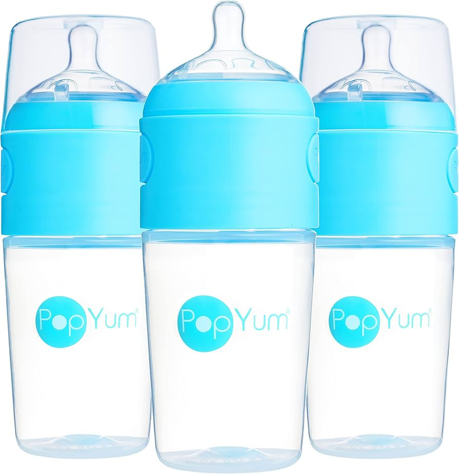 PopYum 9 oz Blue Anti-Colic Formula Making/Mixing/Dispenser Baby Bottles, 3-Pack (with #2 Nipples... | Amazon (US)