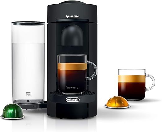 Nespresso VertuoPlus Coffee and Espresso Machine by De'Longhi, 38 ounces, Matte Black | Amazon (US)