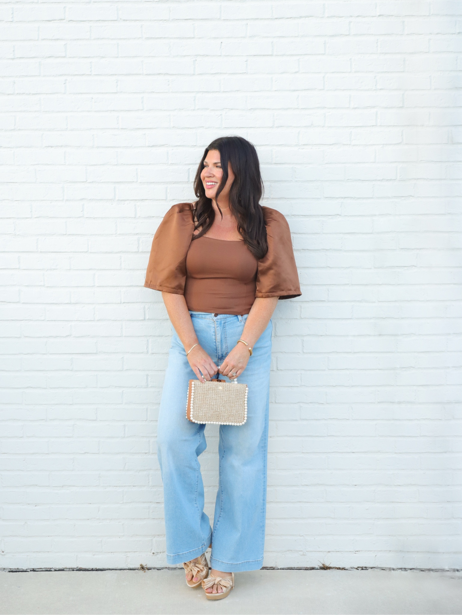 Fall vibes in chocolate brown 

I'm wearing a 10 in the land's end jeans and a medium in the top

#LTKFindsUnder50 #LTKMidsize #LTKOver40