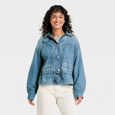 Women's Cinched Denim Jacket - Universal Thread™ Light Wash L | Target