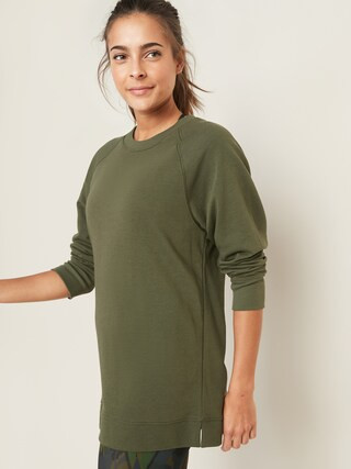 Loose-Fit French-Terry Crew-Neck Tunic for Women | Old Navy (US)