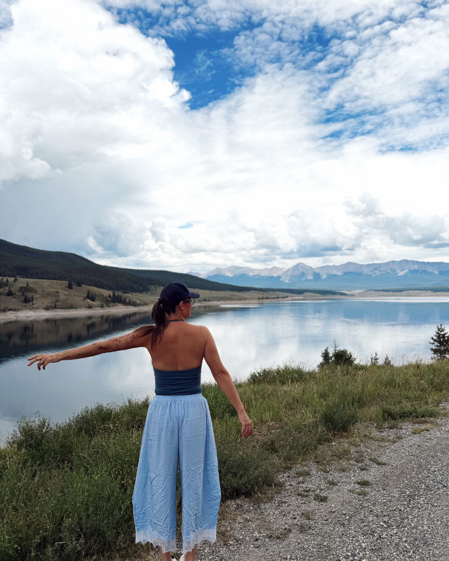 Out west has a way of reminding me how small I am… in the best possible way. 

Heading home today with a full camera roll, a full heart, and already dreaming about the next trip.

Also… can we just take a moment for how GORGEOUS Taylor Park Reservoir is?! 🙌🏼💙

• Tank: LG (true to size • built-in bra hallelujah 🙌🏼 • adjustable halter straps)
• Pants: LG (true to size • lightweight & breezy + the cutest lace detail)
• Sunglasses: So fun + under $20 😎

#LTKootd #LTKTall #LTKTravel