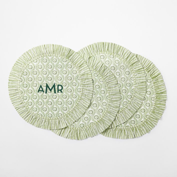 Block Print Ruffle Placemats, Set of 4 | Mark and Graham