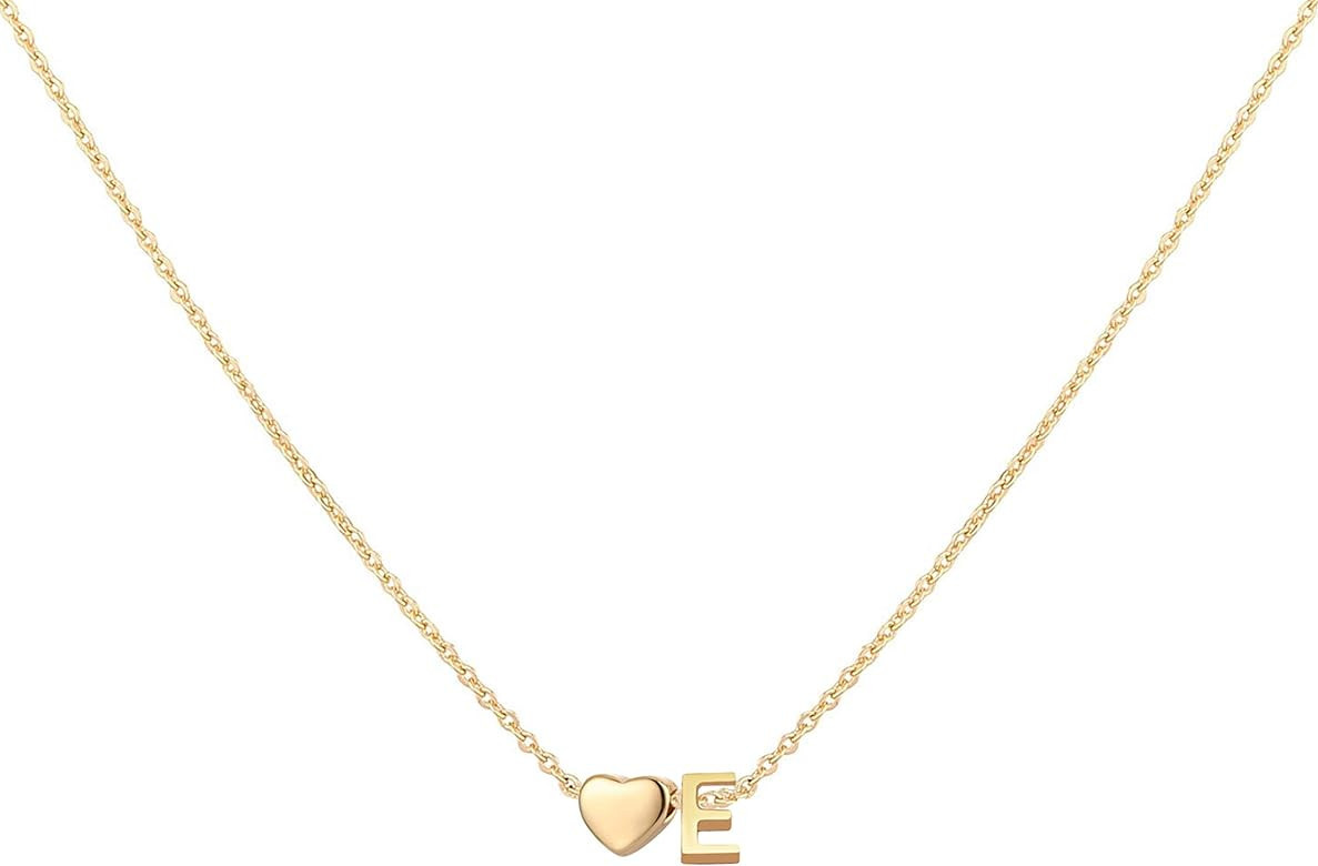Glimmerst Initial Heart Necklace,18K Gold Plated Stainless Steel Tiny Heart Letter Necklace Perso... | Amazon (US)