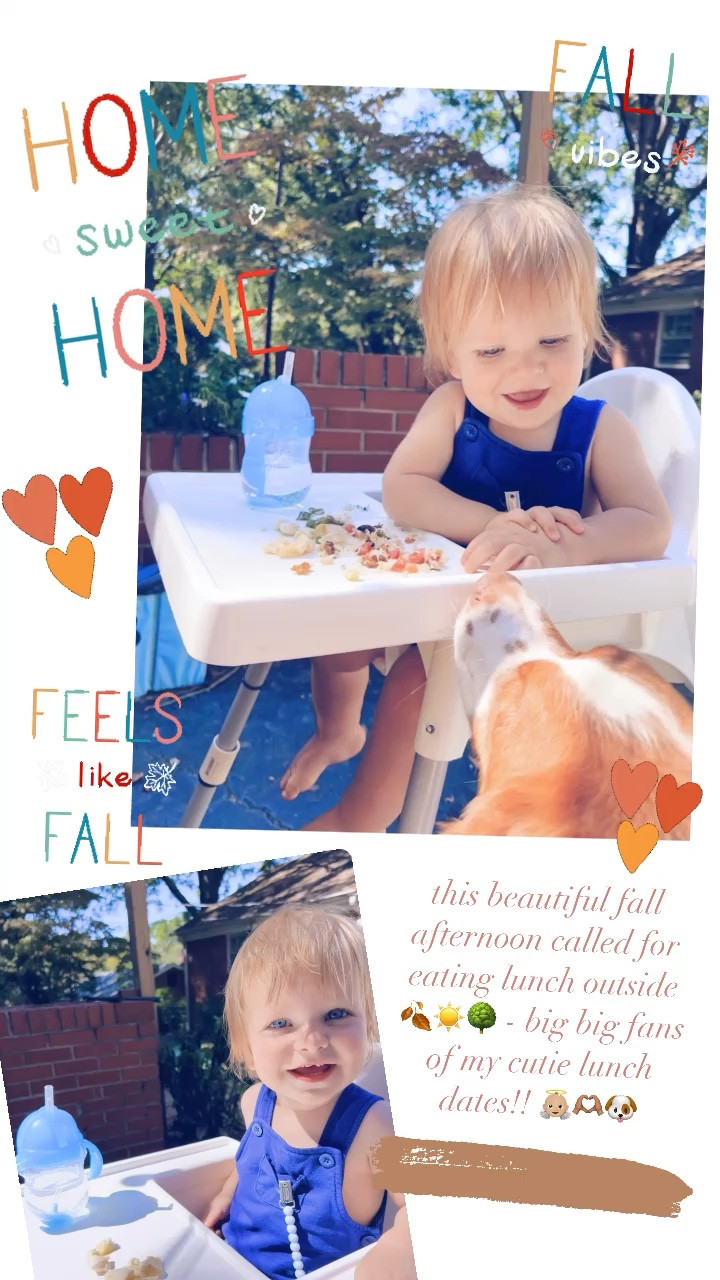 this beautiful fall afternoon called for eating lunch outside 🍂☀️🌳 - big big fans of my cutie lunch dates!! 👼🏼🫶🏽🐶

#LTKbaby #LTKfamily #LTKhome