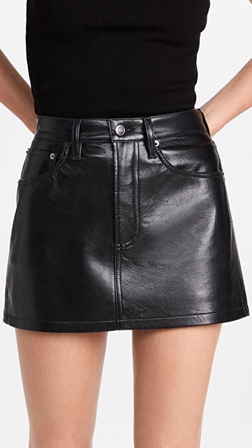 AGOLDE Leather Liv Miniskirt | SHOPBOP | Shopbop