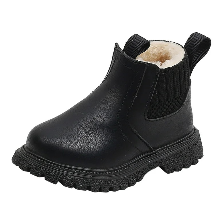 CAICJ98 Boy Boots Fashion Kids Solid Color Toddler Boots Girl Black (Toddler/Little Kid),9 | Walmart (US)