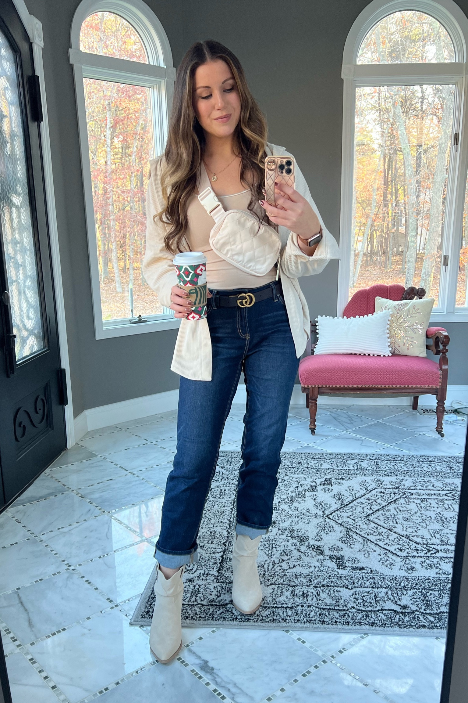 OOTD.

neutral outfit, SAHM outfits, SAHM looks, mom outfits, millennial outfits, over 30 style, casual style, casual look, easy outfits, over 30 mom outfits, casual outfits, everyday style, everyday looks, everyday outfits, simple outfit, affordable style, affordable fashion, affordable outfit, vanilla girl, vanilla girl aesthetic, neutral looks, neutral style, neutral outfit, Gucci belt, straight leg jeans, western booties, western boots, Walmart finds, belt bag, cream belt bag, Gucci belt 

#ltkfindsunder50



#LTKstyletip #LTKshoecrush #LTKitbag