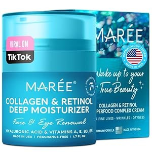 MAREE Face Moisturizer - Collagen Cream for Women - Anti-Wrinkle Eye Balm with Retinol, Hyaluroni... | Amazon (US)