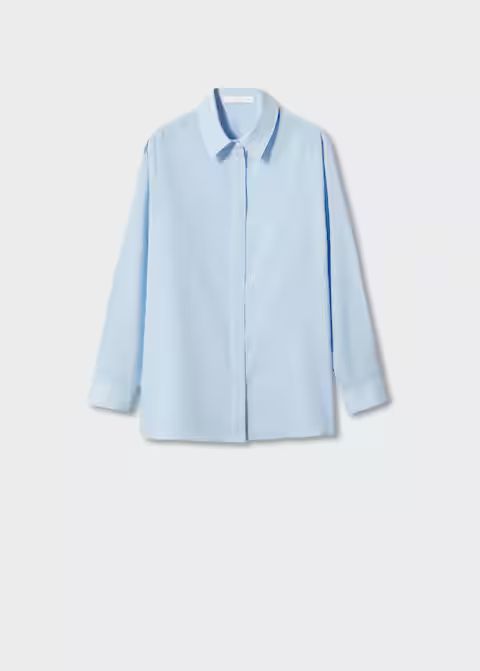 Essential cotton-blend shirt -  Women | Mango United Kingdom | MANGO (UK)
