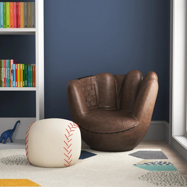 Abril Baseball Glove Kids Novelty Chair and Ottoman | Wayfair North America