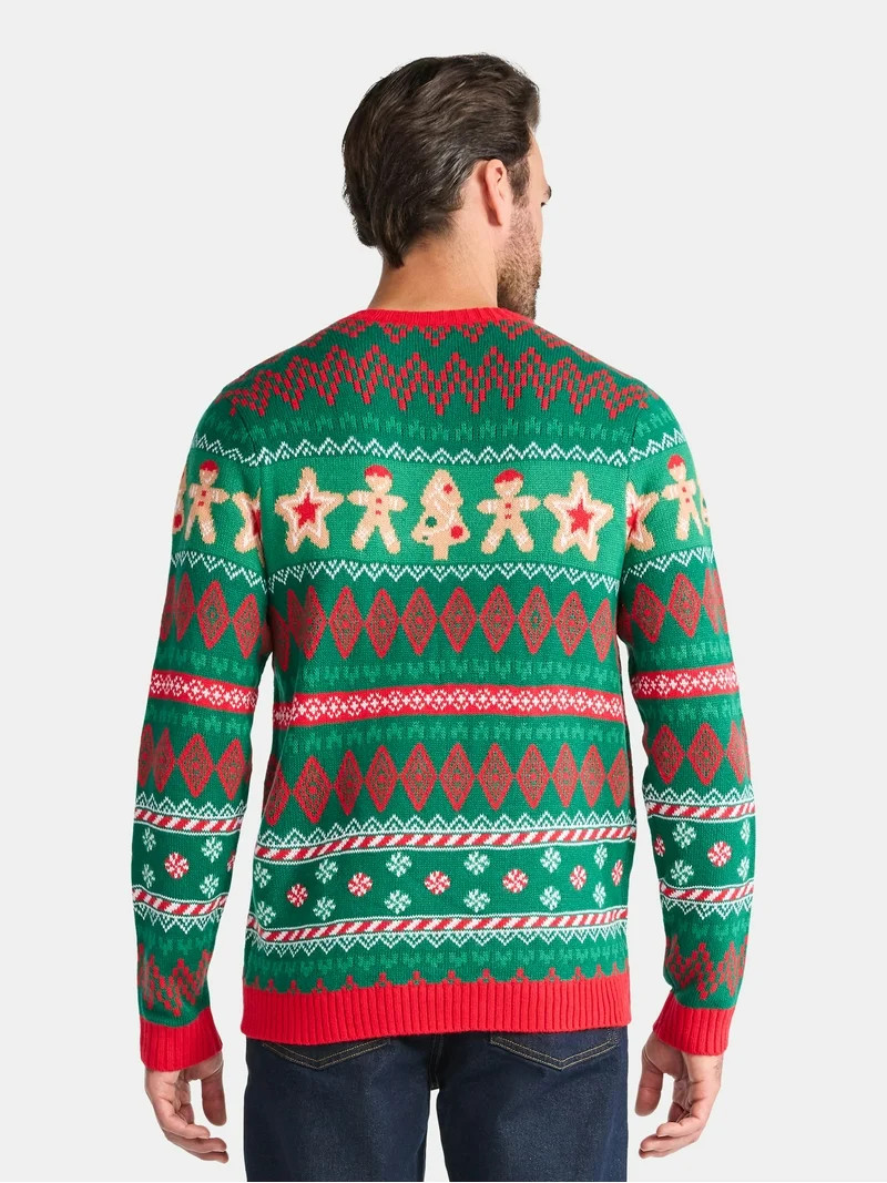 Holiday Time Men's Long Sleeve Christmas Sweater with Drink Pocket, Sizes XS-3XL | Walmart (US)