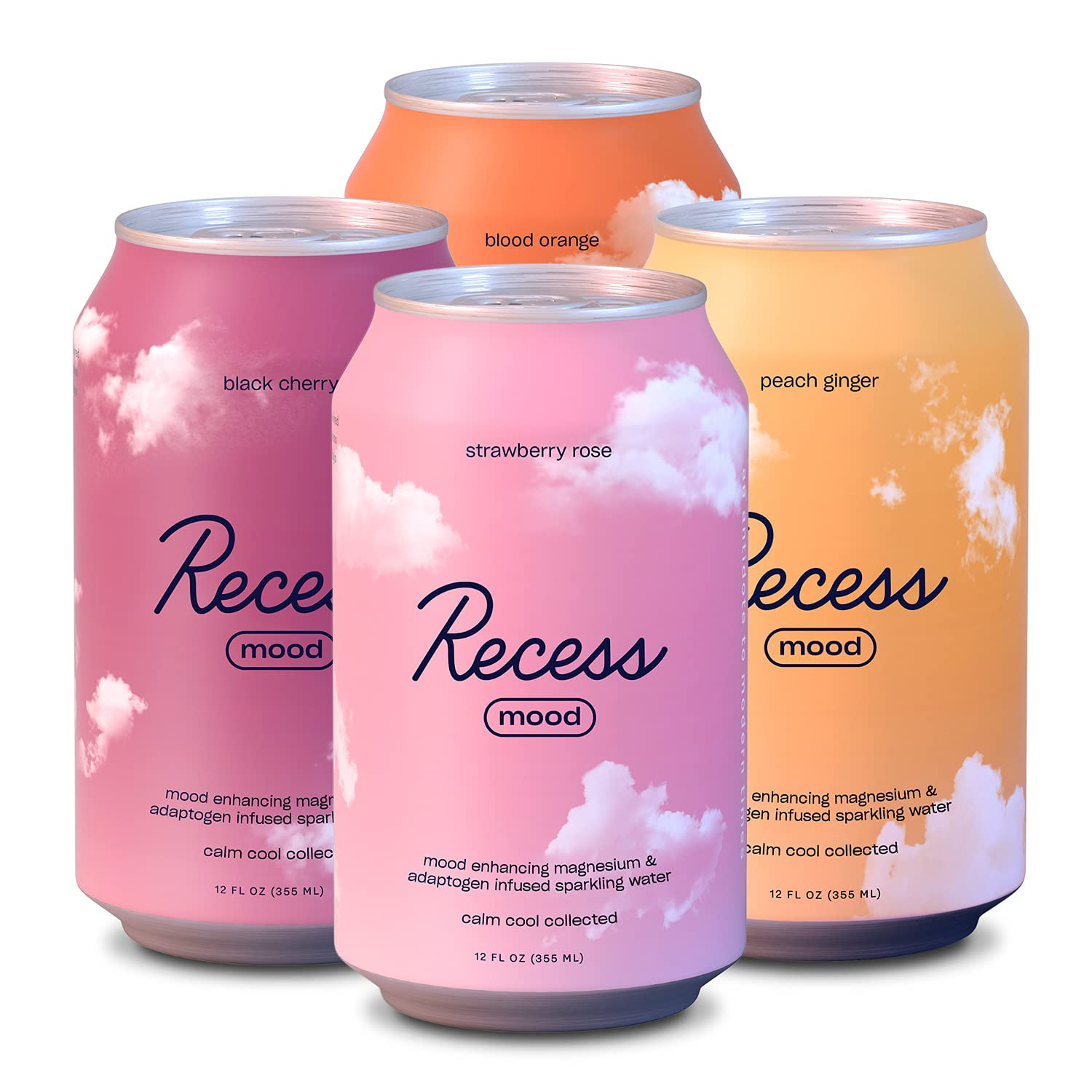 Recess Mood Magnesium Supplement Drink Calming Beverage, 12 Ounce, Pack of 12 (Variety Pack, 12 P... | Amazon (US)