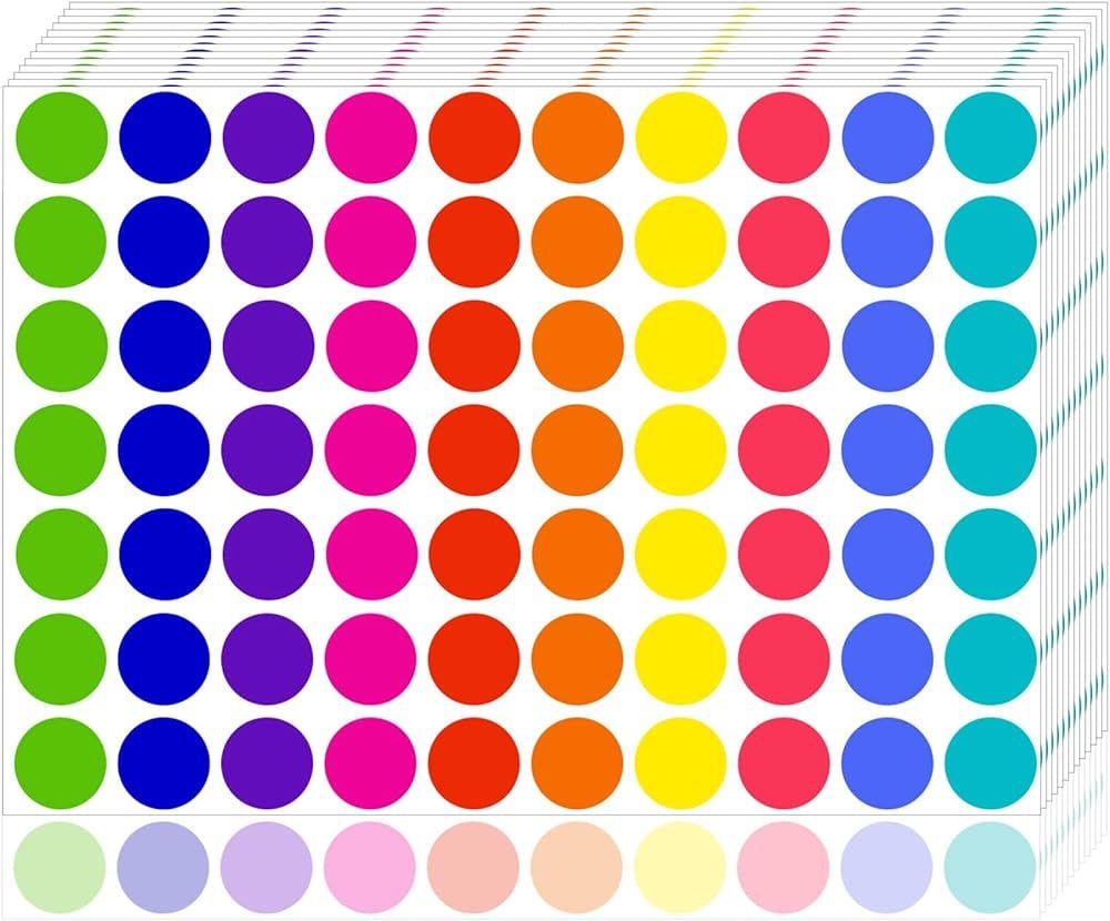 1400 PCS Color Coding Labels Circle Dot Stickers,Round Color Coding Labels Sticky Dots Labels Sti... | Amazon (US)