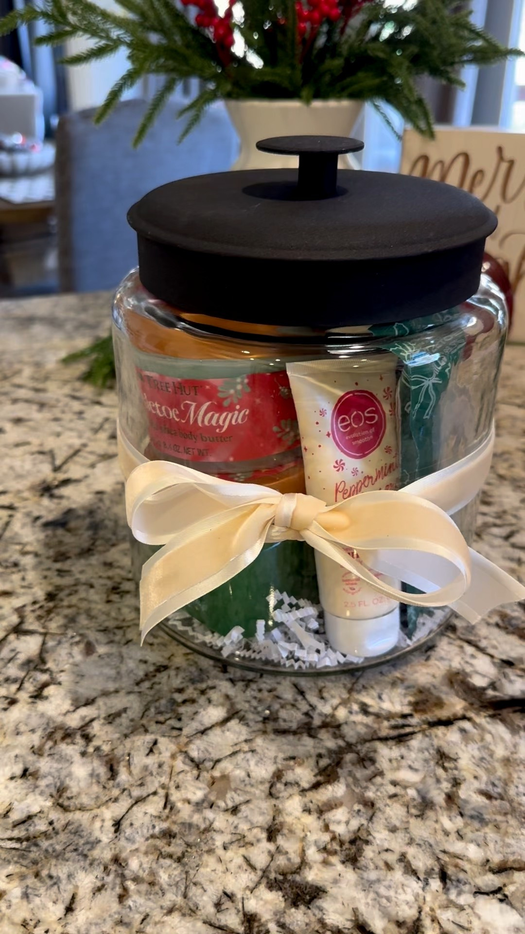 Beauty bundle gift idea for any girl who loves being pampered! Body scrub, body lotion, lip mask, nail polish, and I always like to include an ornament or something decorative to fill the jar. Plus they can use the jar as well! #giftidea #christmas #beauty #selfcare #giftforher



#LTKHoliday #LTKFindsUnder100 #LTKGiftGuide