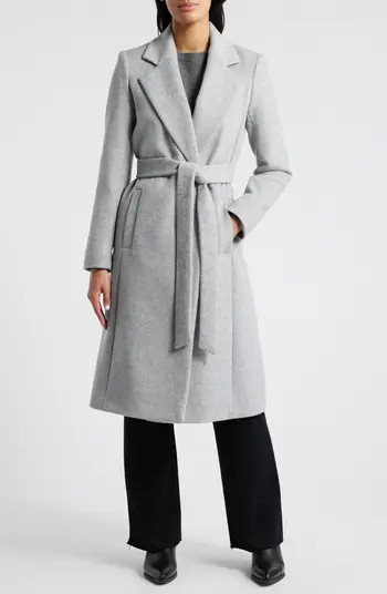 Sam Edelman Tie Belt Wool Blend Wrap Coat | Nordstrom | Nordstrom