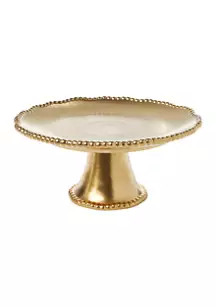 Gold Beaded Rim Cake Stand | Belk