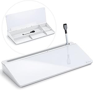 Varhomax Desk Whiteboard Dry Erase Glass Whiteboard, Desktop White Board with Storage to-do List ... | Amazon (US)