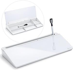 Varhomax Desk Whiteboard Dry Erase Glass Whiteboard, Desktop White Board with Storage to-do List ... | Amazon (US)