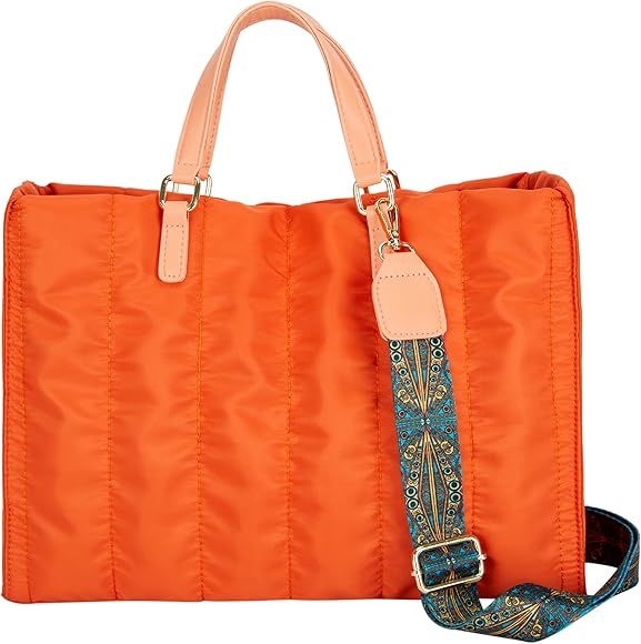 GLOD JORLEE Medium Puffer Bags for Women,Trendy Luxury Quilted Cotton Padded Handbags for Women, ... | Amazon (US)