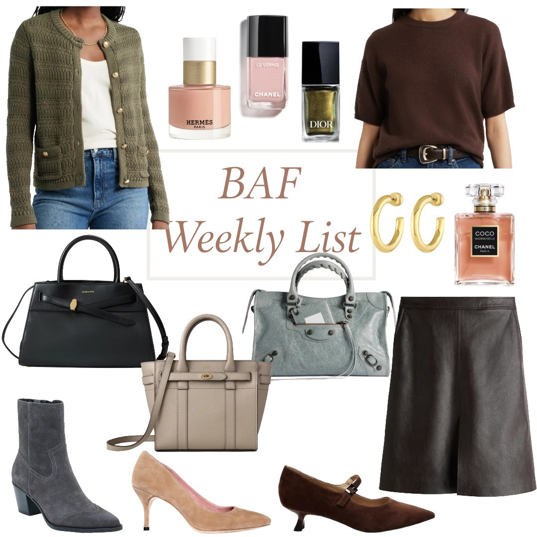 What's trending on the blog this week. Coated leather, soft sweaters, pink nail polish, fall nail polish, suede shoes, and timeless handbags. 

 #LTKSeasonal #LTKOver40 #LTKBeauty