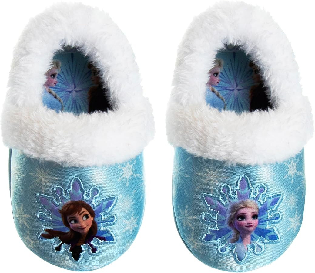 Disney Frozen Elsa and Anna Girls Slippers - Plush Non-Slip Comfy Fluffy Lightweight Warm Comfort... | Amazon (US)