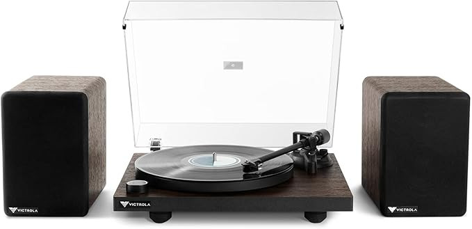 Victrola Premiere Turntable System - Includes T1 Vinyl Record Player & M1 Bookshelf Monitors, Bui... | Amazon (US)